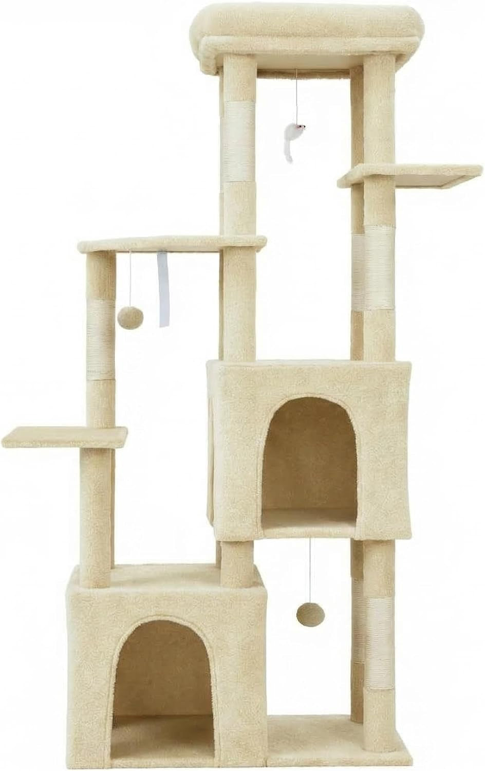 takywep-beige-61-heavy-duty-cat-tree-for-large-indoor-cats-maine-coon-warm-multi-level-cat-tower-with-extra-large-perch-2-spacious-condos-natural-sisal-scratching-posts-interactive-toys