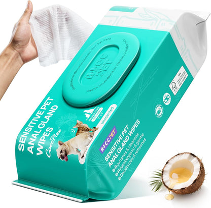 HICC PET Rear-End & External Anal Area Cleaning Deodorizing Wipes | Hydrating & Nourish Fur Dogs & Cats Grooming Wipes for Daily Cleaning14