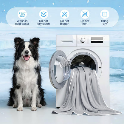 Mora Pets Premium Cooling Blanket for Dogs, Q-MAX>0.5 Washable Breathable Cooling Mat, Lightweight Soft Summer Pet Throw Blanket, Furniture Protector Bed Couch Cover for Small Dog Cat, Gray, 29X406