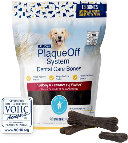 Proden Plaqueoff System Dental Care Bones - Dog Teeth Cleaning Bones for Oral Hygiene -Medium/Large Canine Formula - Bacon Flavor -17 Oz(Packaging May Vary) | Dog Teeth Cleaning Chews for Fresher Breath - VOHC Approved Dental Chews to Reduce Plaque & Tartar - Medium to Large Breeds12