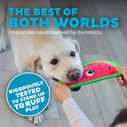 Outward Hound Tough Skinz Durable Squeaky Dog Toy with Two Tough Layers, Watermelon, Red, Medium3