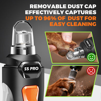 Whisper Quiet Dog Nail Grinder Safe & Stress-Free for Sensitive Dogs Cats | 4 LED Lights,3 Grinding Bits, 3-Speed, Pet Nail Trimmers, Rechargeable Painless Grooming Kit for All Breeds & Sizes7