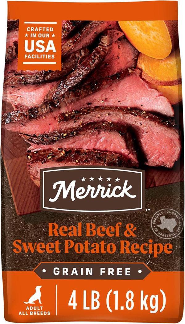 Merrick Premium Grain Free Dry Adult Dog Food, Wholesome and Natural Kibble, Real Texas Beef and Sweet Potato - 22.0 Lb. Bag16