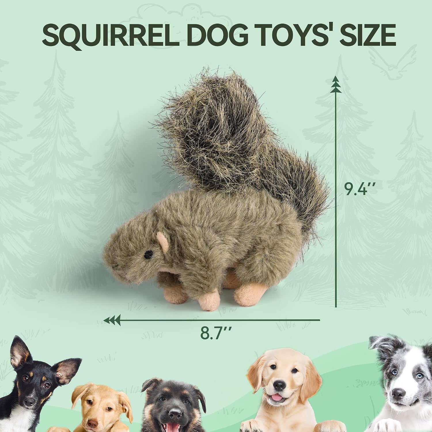 all-for-paws-interactive-dog-squirrel-plush-squeaky-toy-perfect-puppy-enrichment-toy-large