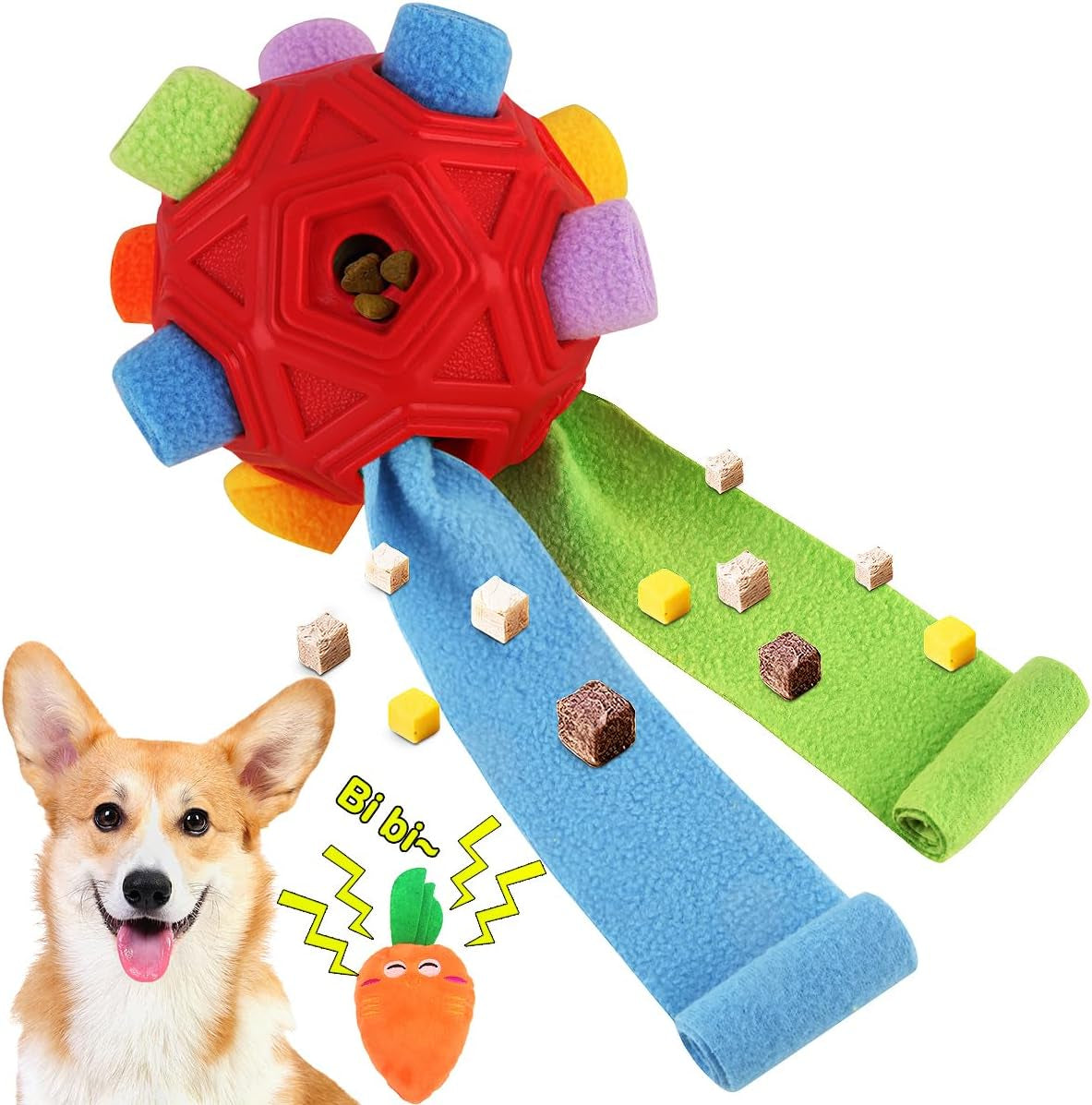dog-snuffle-ball-interactive-puzzle-dog-toys-encourage-natural-foraging-skills-slow-feeder-for-training-and-stress-relief-cloth-strip-hiding-food-dog-toys-with-squeaky-carrot-toy-for-any-size