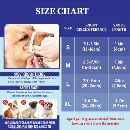 Dog Muzzle for Large Dogs - Air Mesh Muzzle for Large Sized Dog | Adjustable No Bark Dogs Muzzles for Scavenging Licking & Chewing | Prevent Biting | L 7.9'' - 9.4''3
