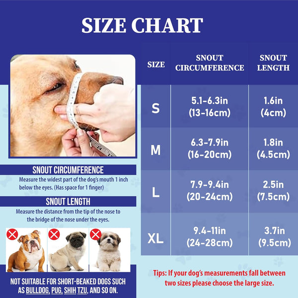 Dog Muzzle for Large Dogs - Air Mesh Muzzle for Large Sized Dog | Adjustable No Bark Dogs Muzzles for Scavenging Licking & Chewing | Prevent Biting | L 7.9'' - 9.4''3