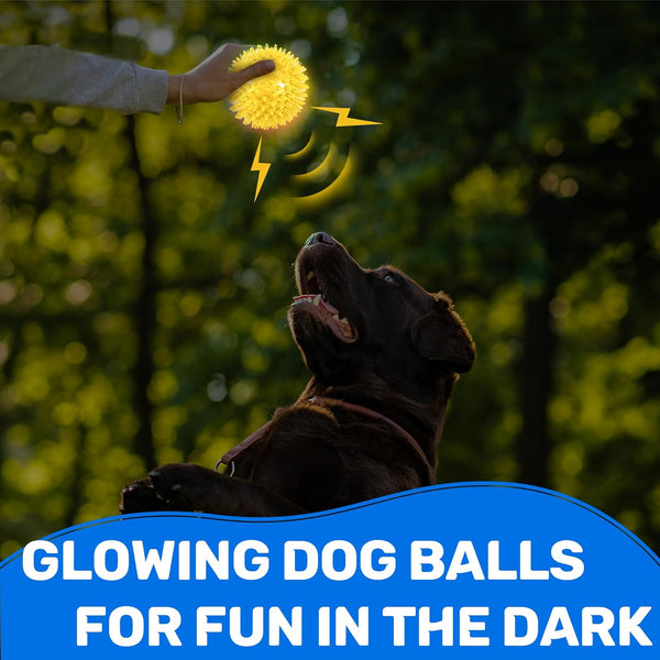 6 Pack 2.5" Light up Squeaky Dog Balls, Spiky Dog Toy Balls for Puppy Small,Medium Dogs6