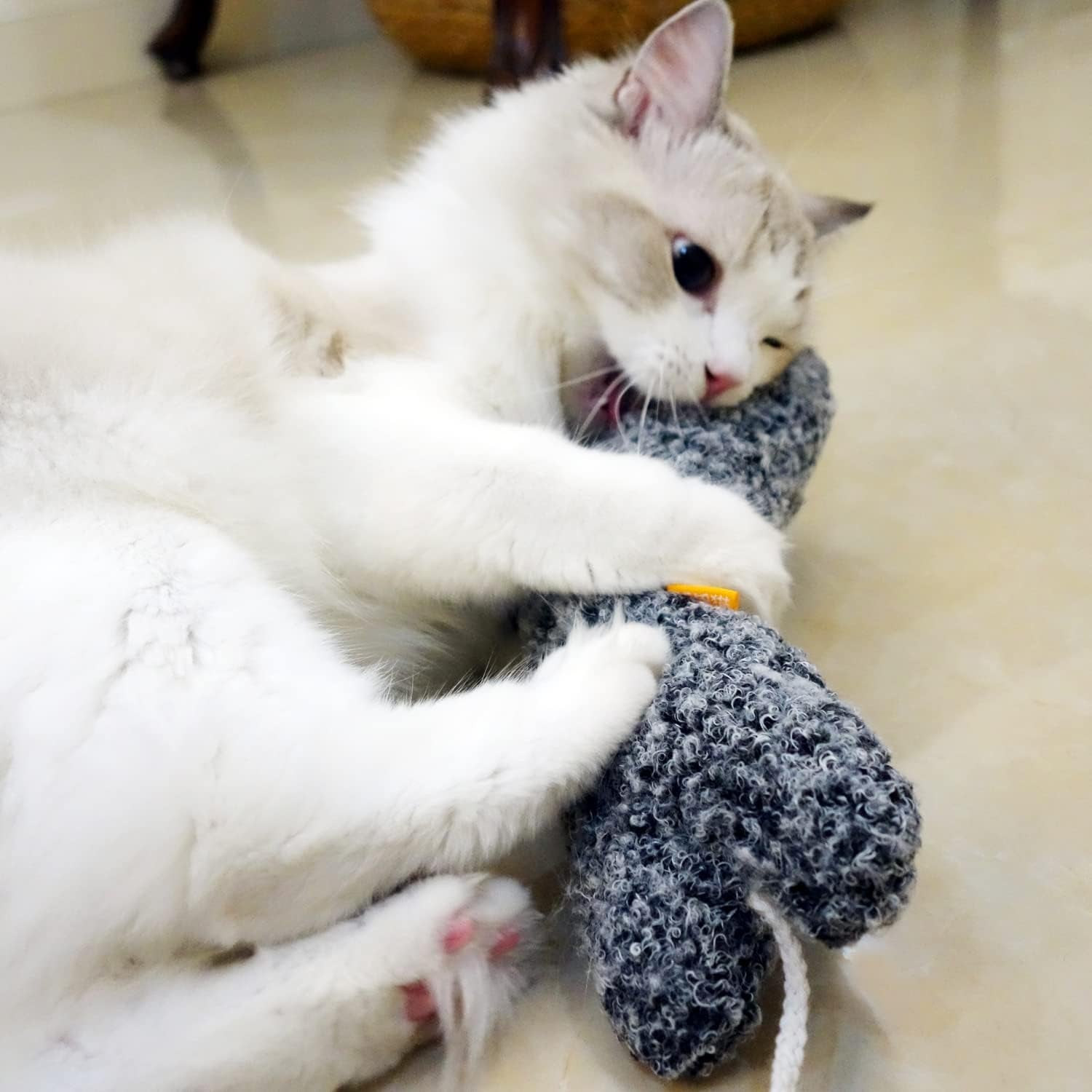 ttcat-14-6-inch-large-curly-plush-pillow-cat-kicker-toy-with-catnip-silvervine-powder-soft-stuffed-cat-chew-toy-with-tail-interactive-toy-for-indoor-cats-and-kittensgrey