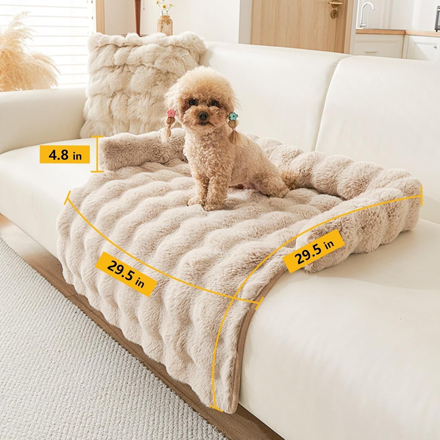 calming-dog-bed-for-couch-29-5-x-29-5-inch-non-slip-rabbit-velvet-dog-sofa-mat-for-furniture-protector-perfect-for-small-medium-dogs-and-cats-khaki-medium