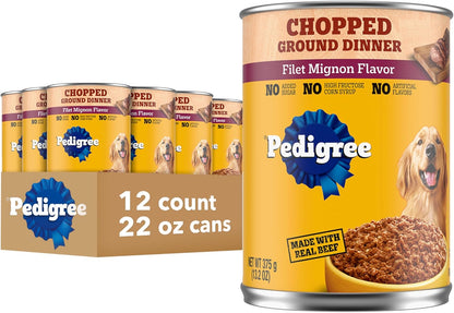 Pedigree Chopped Ground Dinner Wet Dog Food, Chicken, 13.2 Oz, 12 Count | 100% Complete & Balanced, Slow Cooked with Real Chicken, Supports Lean Muscles, Serve as Topper or Complete Meal15