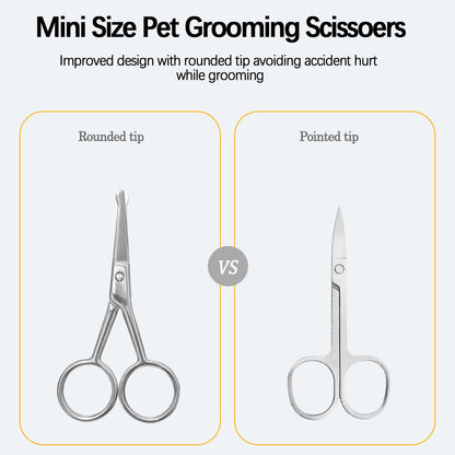Jgocot Dog Tear Stain Remover Comb for Small Doggy and Cats Pet Grooming Tool with round Tip Stainless Steel Mini Scissor for Pet Facial Eye Area3