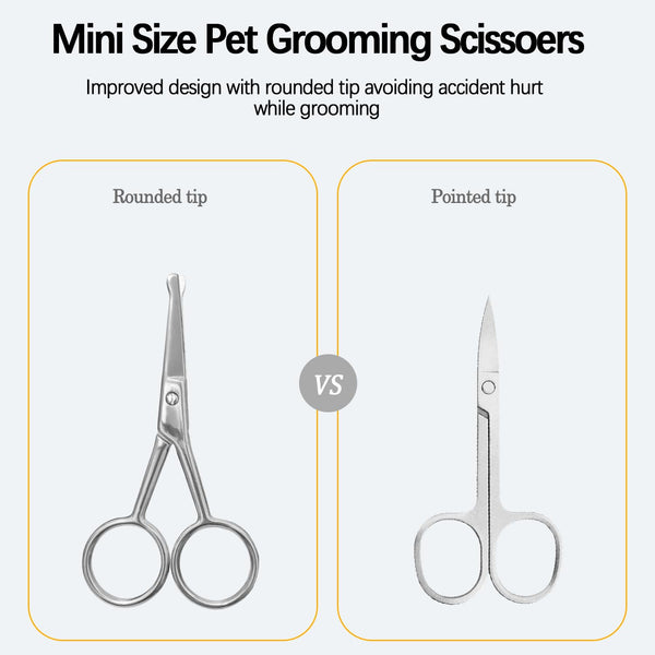 Jgocot Dog Tear Stain Remover Comb for Small Doggy and Cats Pet Grooming Tool with round Tip Stainless Steel Mini Scissor for Pet Facial Eye Area3