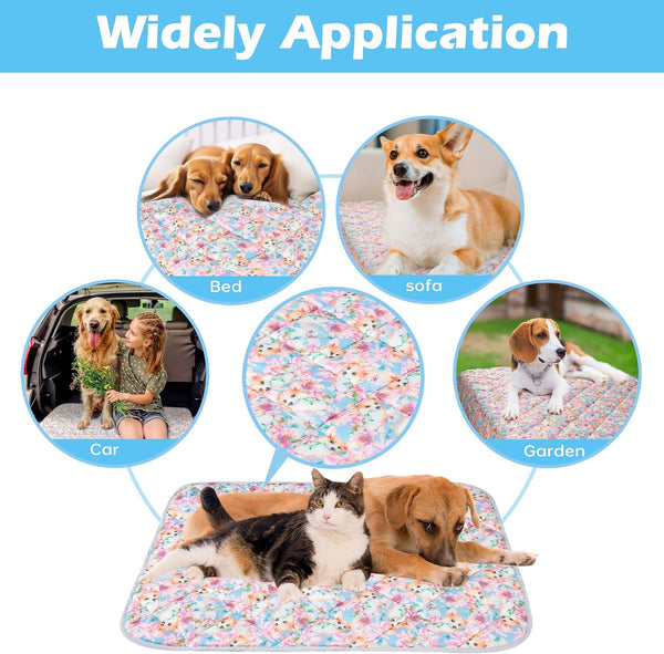 Dog Cooling Mat, Cat Self Cool Ice Pads,Lightweight Pet Cooling Pad Blanket Bed Cover,Puppies Summer Cool Tech Fabric,Washable Dog Sleeping Mat for Home & Outdoor,Keep Cool for Pets3