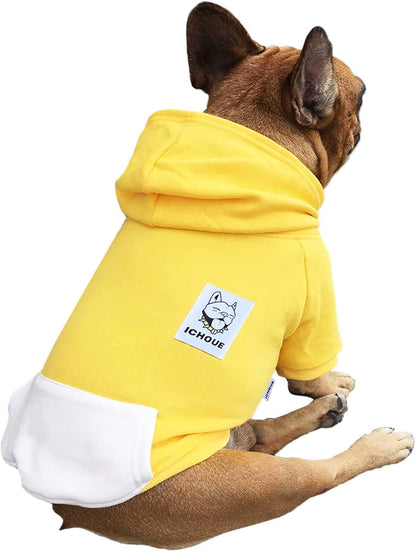 Ichoue French Bulldog Frenchie Clothes Hoodies for Dogs Pug English Boston Terrier Bully Pitbull Corgi Sweatshirt Sweater Clothing - Khaki/Xlarge9