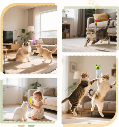 Cat Wand Toy, Interactive Kitten Feather Toys Self Play, Cat Teaser for Indoor Cats Reusable Suction Cup Toys for Indoor Cats Kittens Play Exercise3
