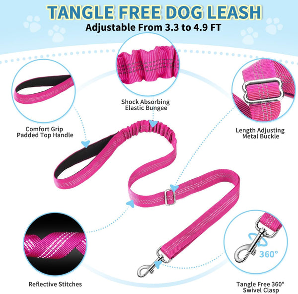 Slowton No Pull Small Dog Harness and Leash Set, Puppy Soft Vest Harness Neck & Chest Adjustable, Reflective Lightweight Harness & Anti-Twist Pet Lead Combo for Small Medium Dogs (Fuchsia, XXS)8