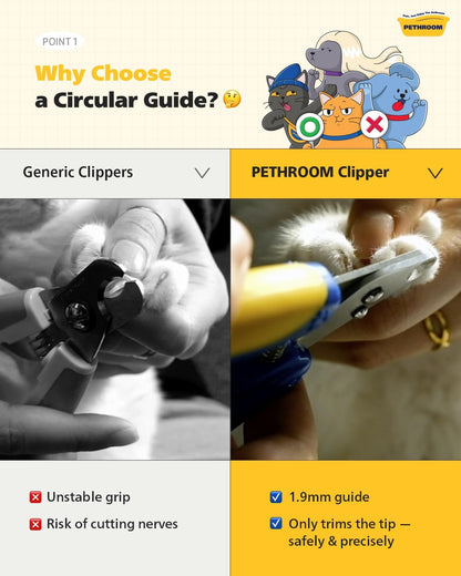 Cat Nail Clipper Trimmer for Indoor Cats, 2Mm Circular Cut Hole | Premium Sturdy Stainless Steel Blade Cat Claw | Safe, Easy, Accurate, Quiet & Fast, Avoid Overcutting3