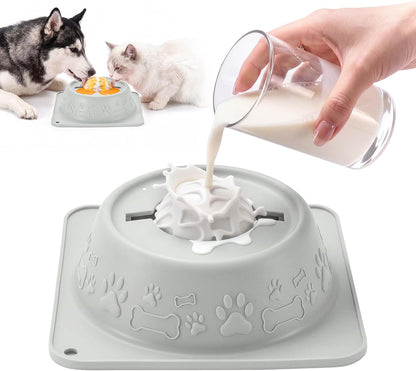 Slow Feeder Dog Bowls, Anti-Slip Dog Lick Bowl with Interactive Rolling Ball, Anxiety Relief Liquid Treat Feeder, Bone Broth Yogurt Licking Toy for Small Medium Large Dogs and Cats(Orange)9
