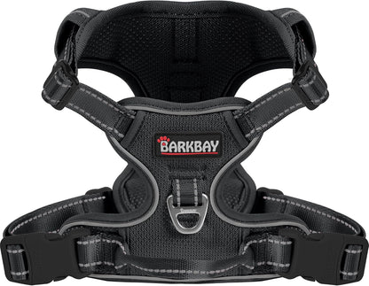 BARKBAY No Pull Pet Harness Dog Harness Adjustable Outdoor Pet Vest 3M Reflective Oxford Material Vest for PINK Dogs Easy Control for Small Medium Large Dogs (L)18