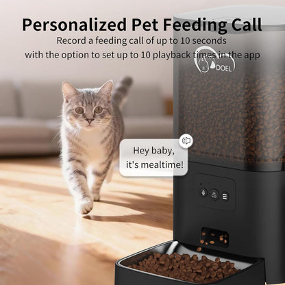 DOEL 2.4Ghz Wifi Automatic Cat Feeder and Water Fountain, 6L/24 Cups Timed Dry Food Dispenser for 2.5 Weeks, with APP Remote Control, Voice, for Small Medium Dog Puppy Kitten3