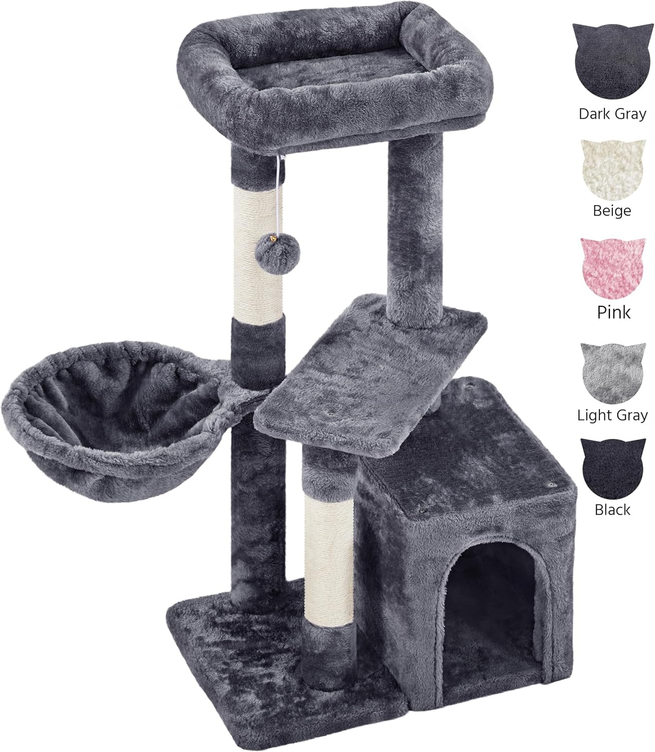 yaheetech-34-5in-scratching-post-cat-scratchers-for-indoor-cats-and-kittens-multifunctional-activity-post-w-sisal-rope-dangling-ball-large-condo-dark-gray