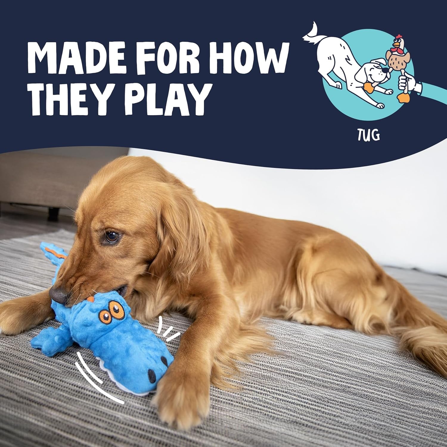 godog-gators-squeaky-plush-dog-toy-with-chew-guard-technology-durable-fabric-squeaker-for-active-play-blue-large