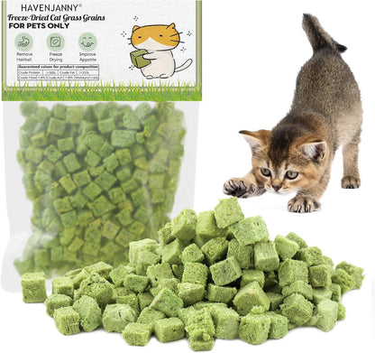 60G Cat Grass Treats for Indoor Cats, Freezed Dried Cat Grass Teething Stick Snacks for Cats, Edible Feline Chew Toys for Hairball Control and Oral Health10