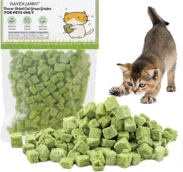 60G Cat Grass Treats for Indoor Cats, Freezed Dried Cat Grass Teething Stick Snacks for Cats, Edible Feline Chew Toys for Hairball Control and Oral Health10