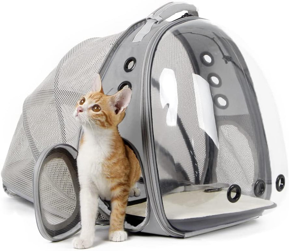 expandable-pink-cat-backpack-carrier-fit-up-to-12-lbs-space-capsule-clear-bubble-window-pet-carrier-backpack-for-kitten-bunny-rabbit-and-small-puppy