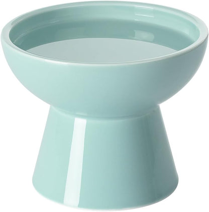 Loejan Elevated Cat Food and Water Bowls Set, Extra Wide and Raised Ceramic Bowls, Anti-Vomit Whisker-Free Pressure Cat Feeder for Kittens to Adult Cats and Small Dogs (White, Water Bowl)9