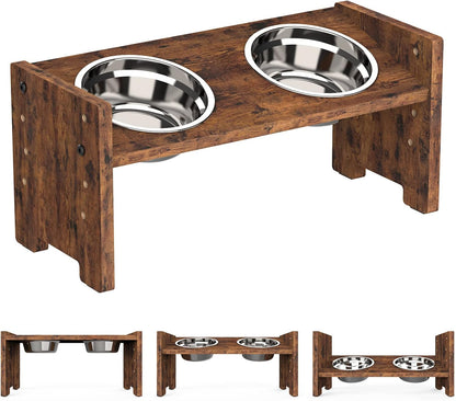 Vantic Elevated Dog Bowls, Raised Dog Bowl Stand Adjustable Small, Natural | Bamboo Elevated Feeder with 2 Stainless Steel Bowls, Adjustable Height Stand for Small Puppies and Cats11