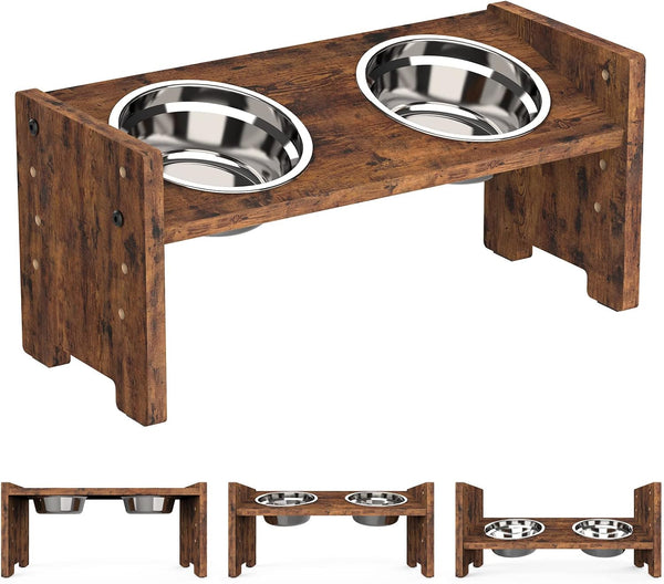 Vantic Elevated Dog Bowls, Raised Dog Bowl Stand Adjustable Small, Natural | Bamboo Elevated Feeder with 2 Stainless Steel Bowls, Adjustable Height Stand for Small Puppies and Cats11