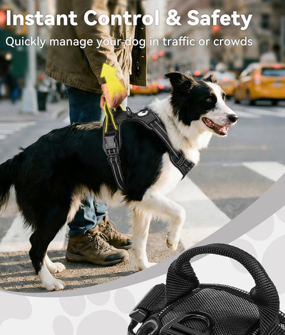 Joytale No Pull Dog Harness Medium Sized Dog, Front Clip, Black | Grab Handle for Instant Control, Padded & Adjustable Vest, Sturdy Metal D-Rings, for Safe Training & Daily Walking3