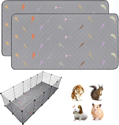 2Pcs Guinea Pig Cage Liners,Guinea Pig Fleece Cage Liners24''X48'' Super Absorbent Washable Pee Pads Reusable for Rabbit Hamster Chinchilla24