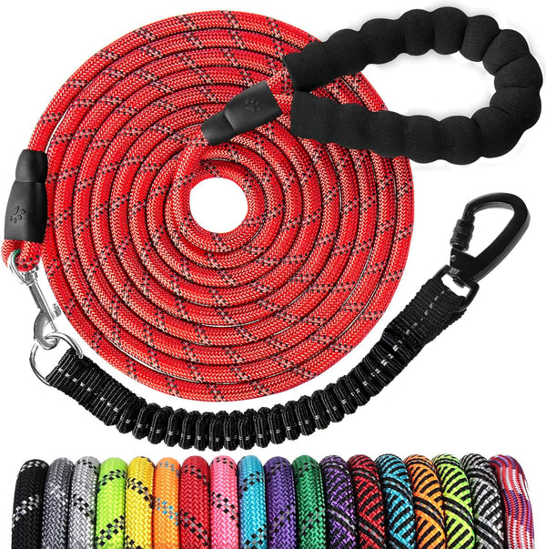 Long Dog Leash 15 FT: Heavy Duty Rope Leashes for Dogs Training with Swivel Lockable Hook Reflective Threads Bungee and Padded Handle - Dog Lead for Large Small Medium Dogs outside Walking Hiking41