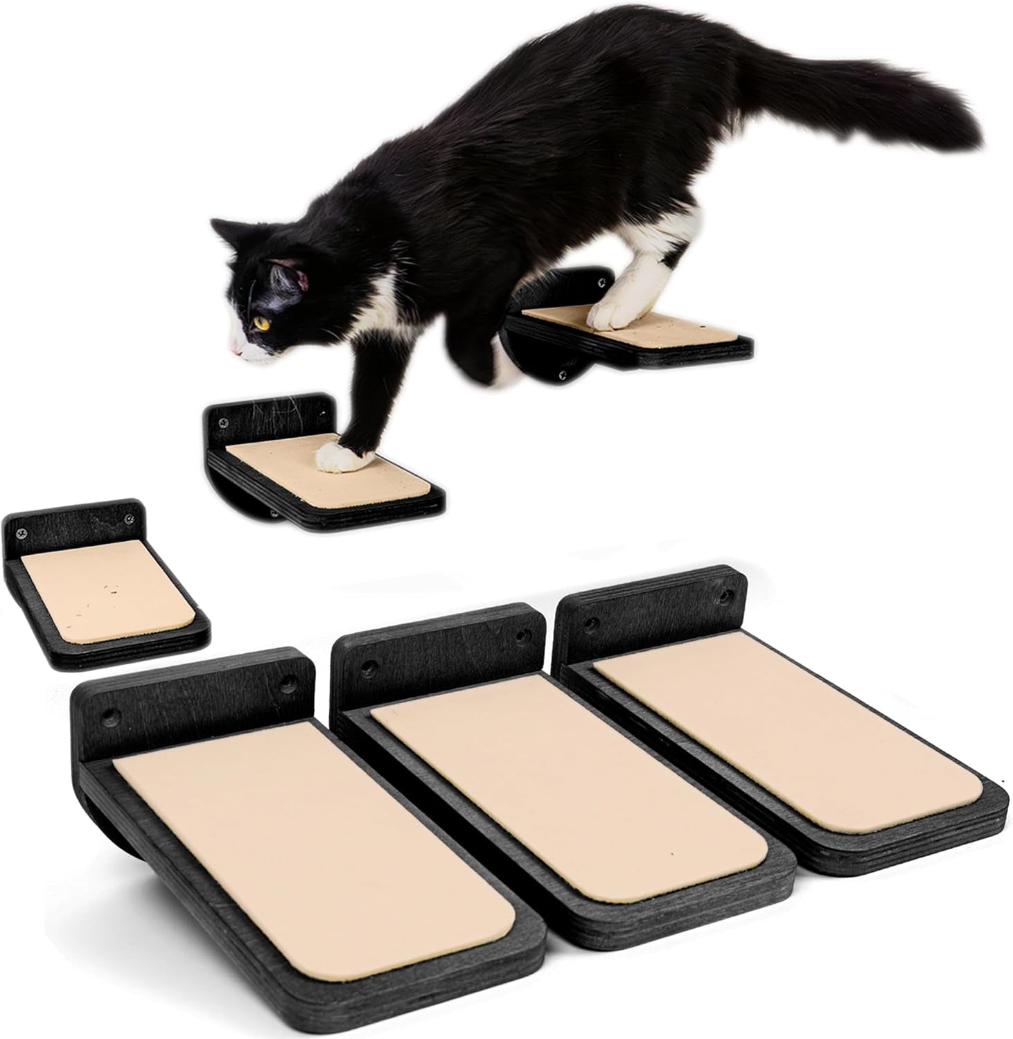 inicio-cat-wall-stairs-set-of-3-wall-steps-for-cats-to-climb-with-fixtures-8-7x4-7-floating-steps-for-climbing-or-playing-for-kittens-and-adult-cats-dark-brown
