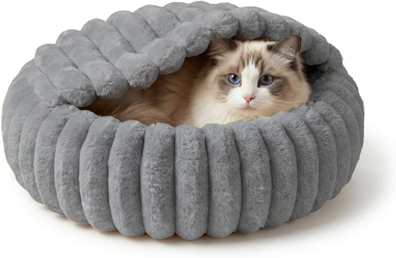 cat-beds-for-indoor-cats-2-in-1-cat-cave-bed-kitten-bed-for-small-pets-small-dog-bed-with-cover-pet-bed-for-puppy-and-kitten-with-anti-slip-bottom-dark-gray-20-inches