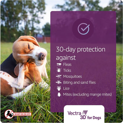 Vectra 3D Flea and Tick Prevention for Small Dogs 11-20 Lbs, 3‑Month | Kills and Repels Fleas, Ticks & Mosquitoes | Fast‑Acting, Waterproof, No Prescription Needed2