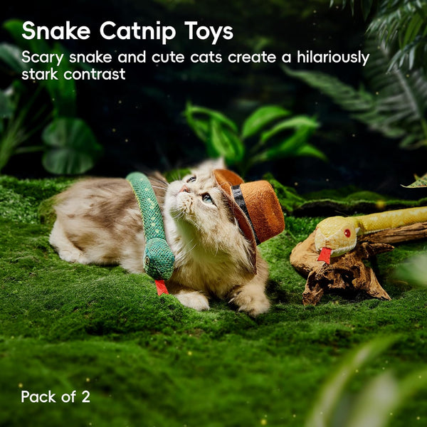 Potaroma Cat Toys Realistic Snake Catnip Crinkly Sound Toy 2 Pcs for Halloween, Mesh Fabric for Teeth Cleaning, Interactive Kicker Toys for Indoor Kitten Exercise 20 Inches | Mesh Fabric for Teeth Cleaning, Interactive Kicker Toys for Indoor Kitten Exercise 20 Inches6