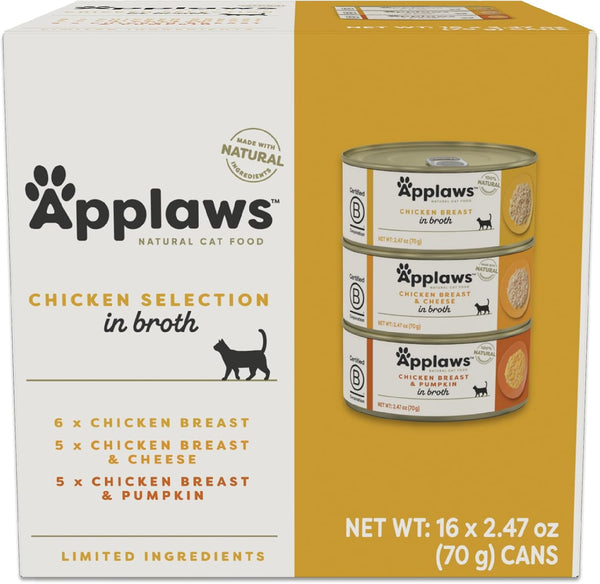 Applaws Fish Variety in Broth Wet Cat Food, 3-Flavor 12-Pack 2.47 Oz Cans | 100% Natural, High Quality Ingredients, High Protein, No Artificial Additives, Limited Ingredients11