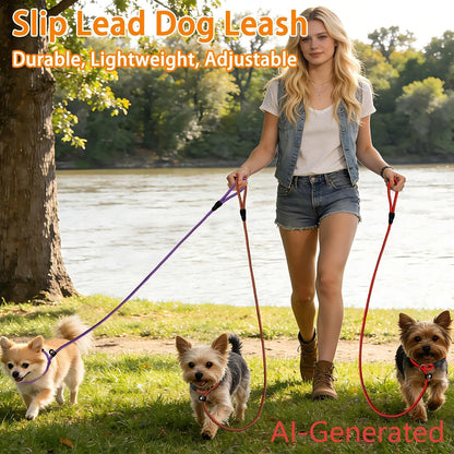 FOVRLZSE Nylon Dog Leash 5-Pack (Red/Black/Blue/Brown/Purple), 4.6FT Training Leash for Small to Medium Dogs, 10Mm Braided Nylon with TPU Non-Slip Buckle, Daily Walking & Puppy Training7