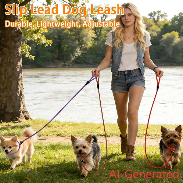 FOVRLZSE Nylon Dog Leash 5-Pack (Red/Black/Blue/Brown/Purple), 4.6FT Training Leash for Small to Medium Dogs, 10Mm Braided Nylon with TPU Non-Slip Buckle, Daily Walking & Puppy Training7