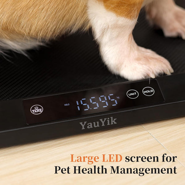Yauyik Digital Pet Scale, Baby Scale with Non-Slip Mat, up to 40Kg, Black | High Precision Puppy Whelping Scale for Kittens, and Crawl Pet, 5 Units, LED Display, Hold Function（Batteries Included）6