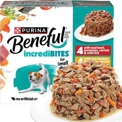 Beneful Purina Small Breed Wet Dog Food Variety Pack, Incredibites with Real Beef, Chicken and Salmon - (Pack of 30) 3 Oz. Cans19