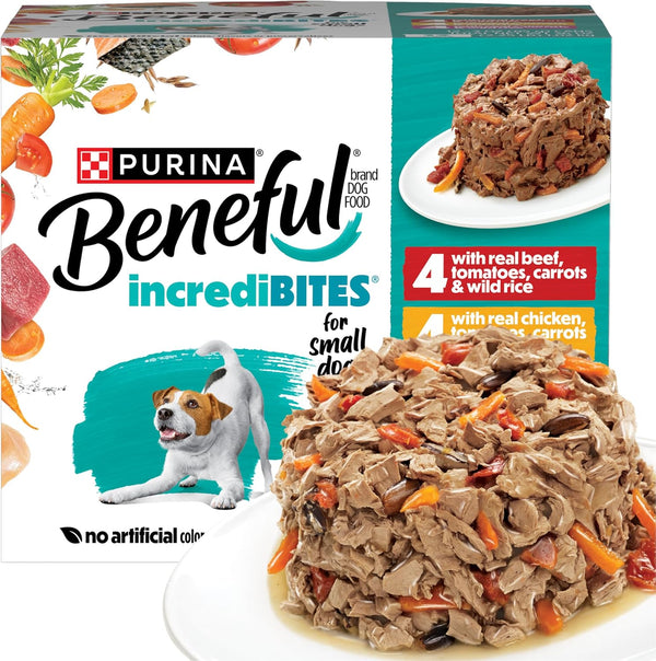 Beneful Purina Small Breed Wet Dog Food Variety Pack, Incredibites with Real Beef, Chicken and Salmon - (Pack of 30) 3 Oz. Cans19