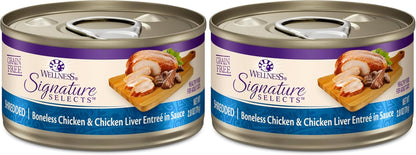 Wellness CORE Signature Selects Flaked Adult Canned Wet Cat Food, Natural, Protein Rich, Grain Free, Skipjack Tuna and Wild Salmon Entrée Recipe, 2.8 Oz, Pack of 12 Cans22