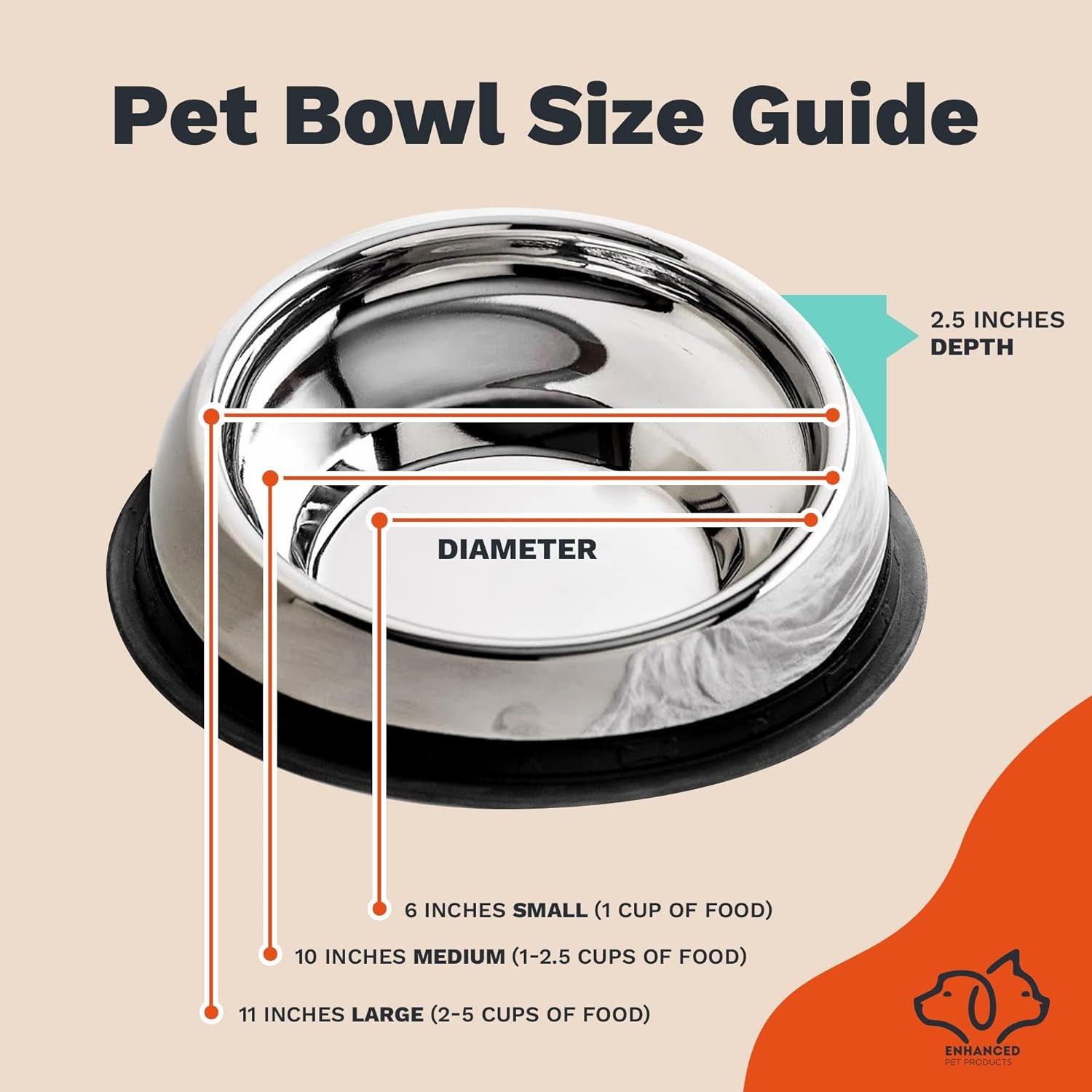 enhanced-pet-bowl-stainless-steel-slanted-dog-bowl-with-raised-ridge-for-flat-faced-dog-breeds-or-cats-food-grade-non-slip-no-spill-bowl-for-dogs-less-mess-less-gas-and-better-digestion-small