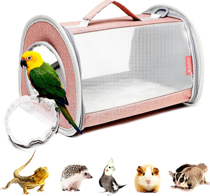 Guinea Pig Carrier Travel Small Animal Carrier Bag Lizard Bird Rabbit Carrier Cage Squirrel Breathable Bag Portable Travel Hamster Small Pet Hangbag (Small, Gray)10