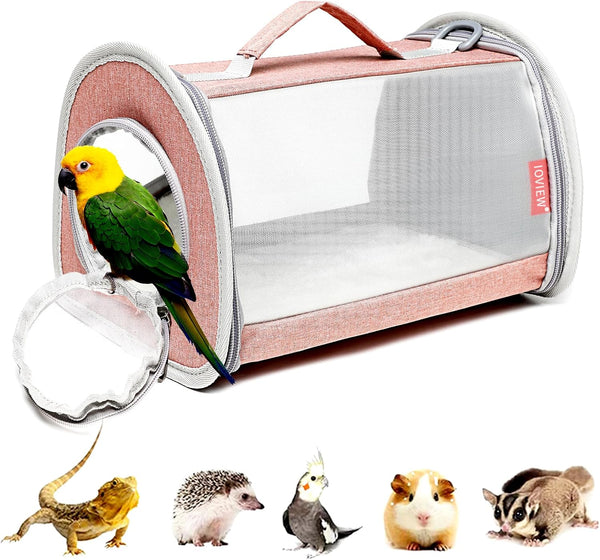 Guinea Pig Carrier Travel Small Animal Carrier Bag Lizard Bird Rabbit Carrier Cage Squirrel Breathable Bag Portable Travel Hamster Small Pet Hangbag (Small, Gray)10